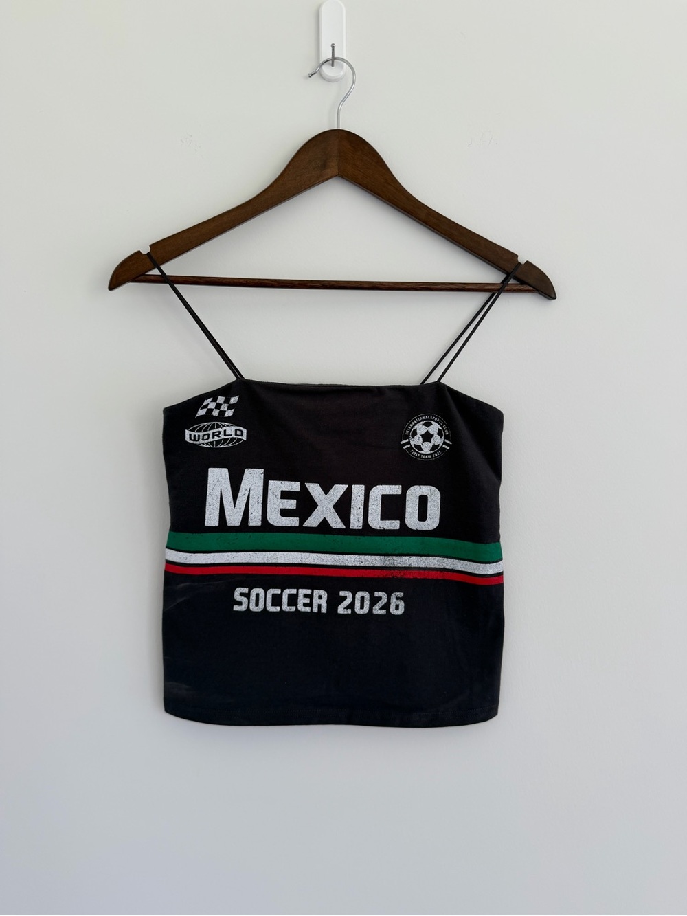 Mexico Soccer 2026 Dark Grey Graphic Crop Tank